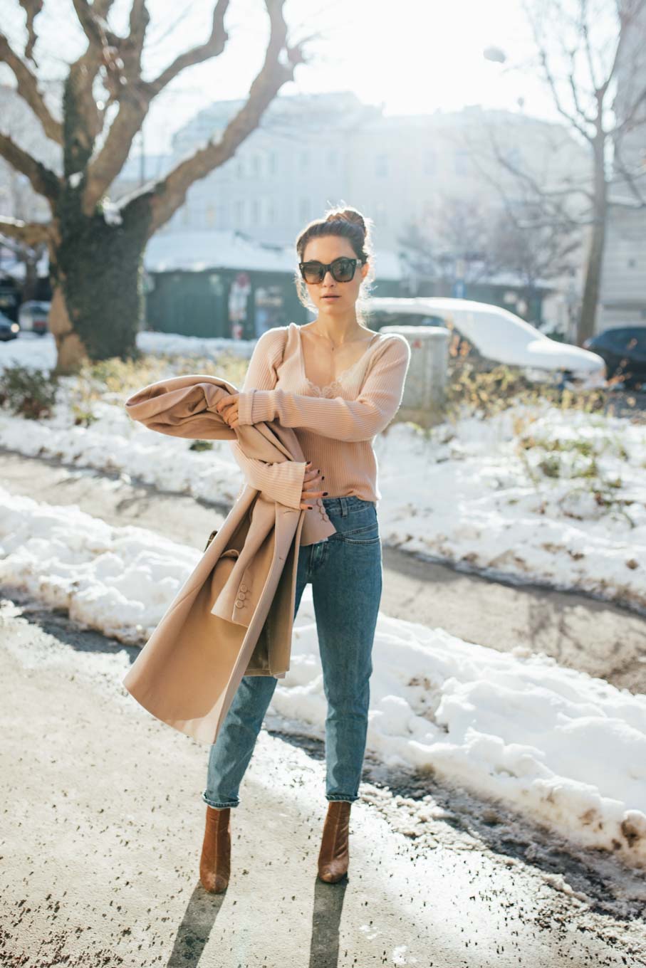OUTFIT: Spring Cravings | Closed Pedal Pusher Jeans, Céline Catherine Sunglasses, nude tones | You rock my life