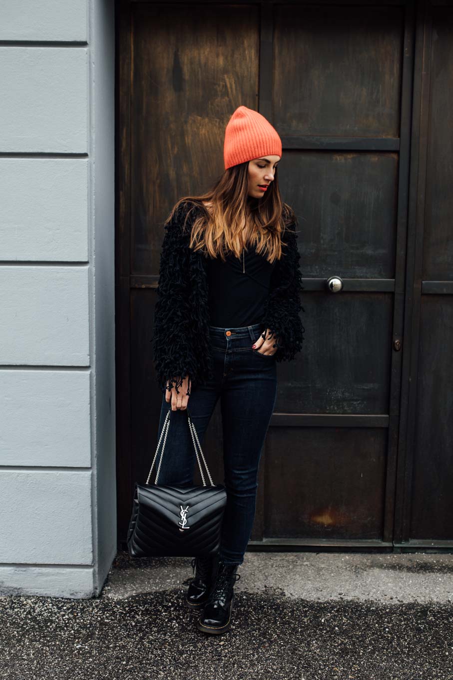 red beanie outfit