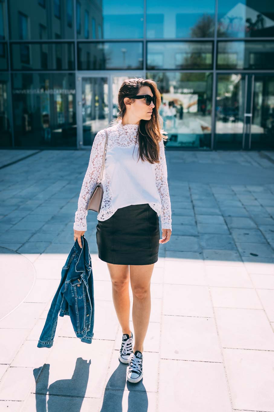 What To Wear With Black Leather Mini Skirt