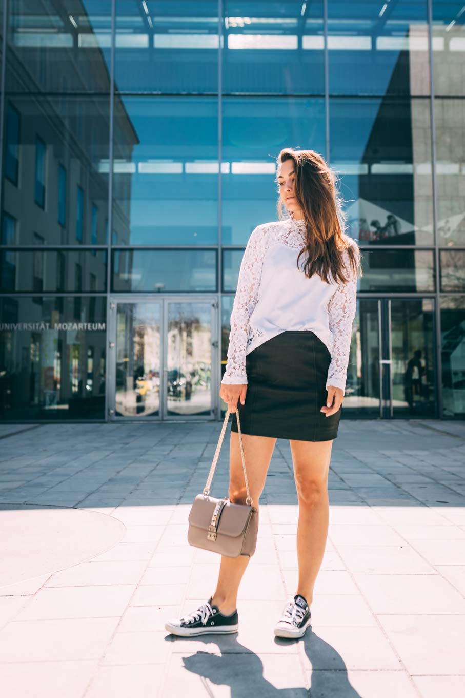 Outfit: Black Leather Mini Skirt - You Rock My Life