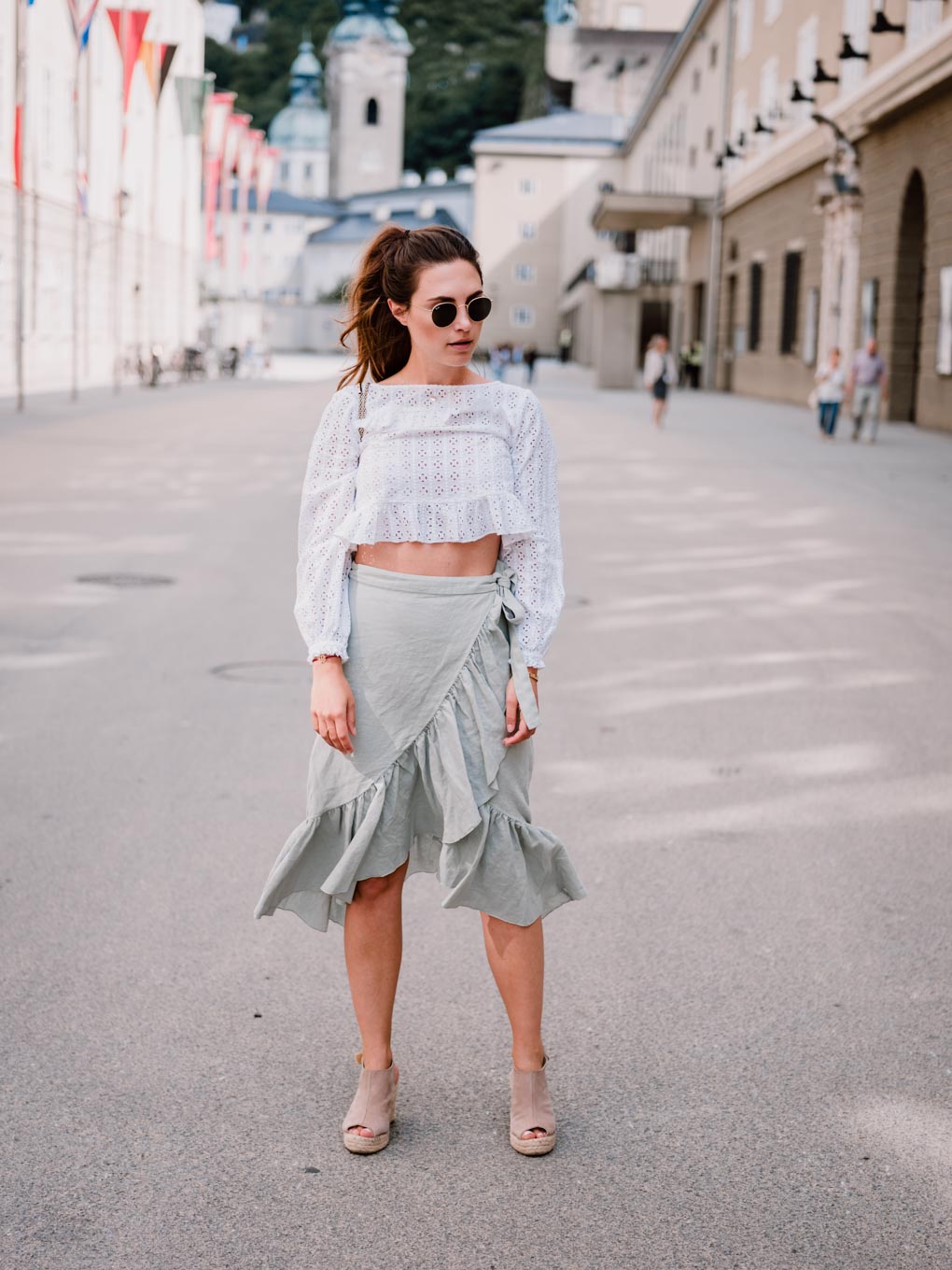 Outfit: Mint Green Linen Skirt with frills | You Rock My Life