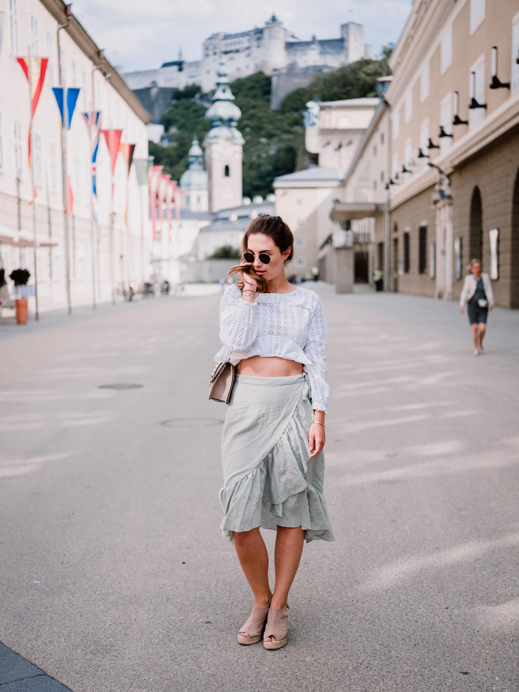 Outfit: Mint Green Linen Skirt with frills | You Rock My Life