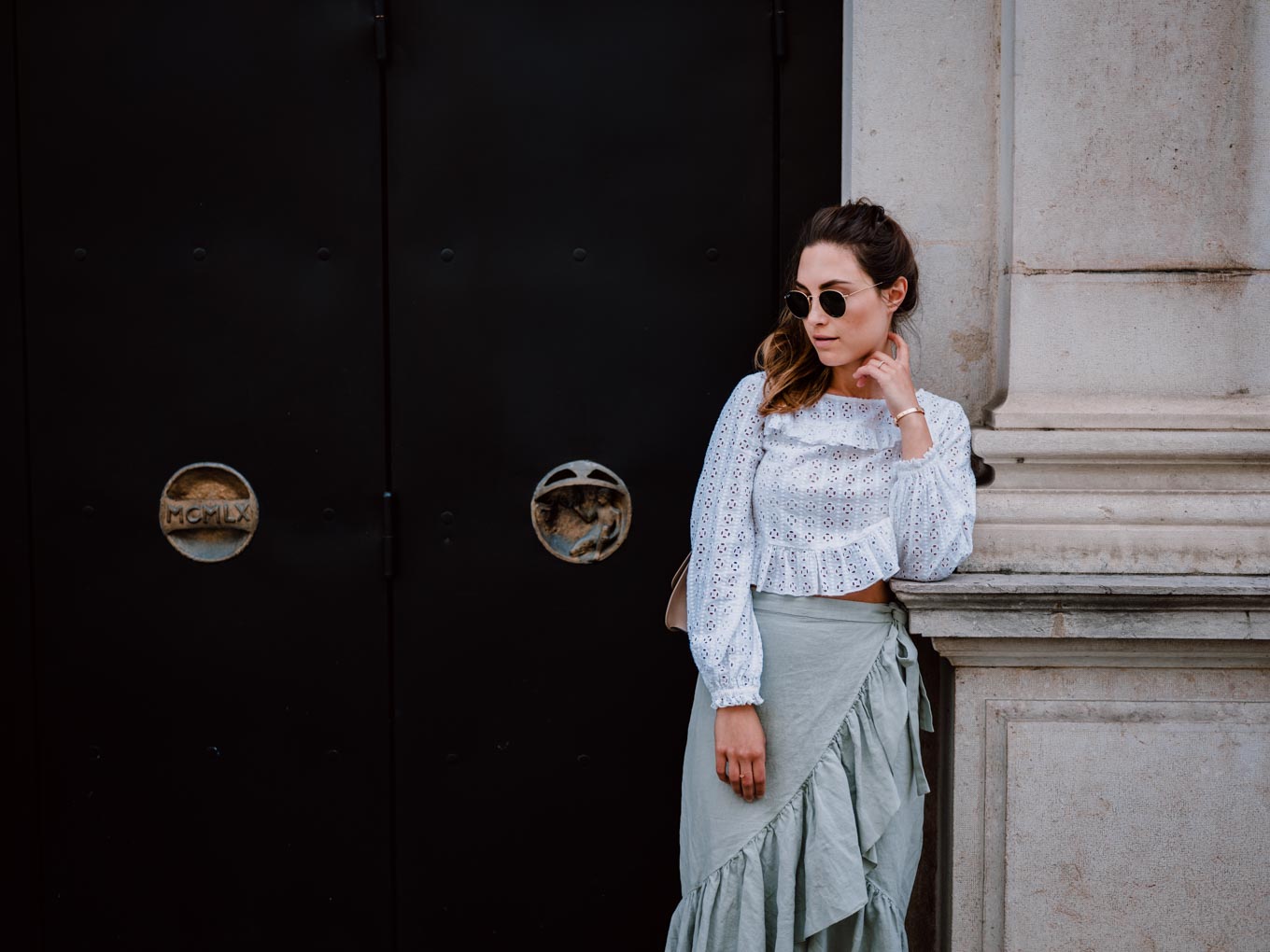 Outfit: Mint Green Linen Skirt with frills | You Rock My Life