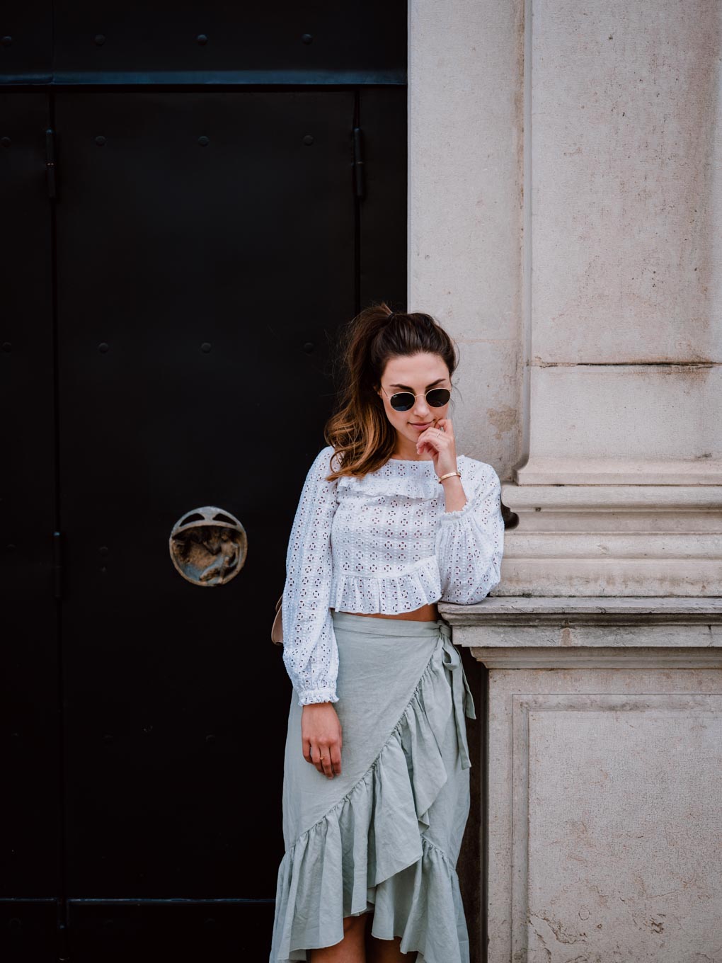 Outfit: Mint Green Linen Skirt with frills | You Rock My Life