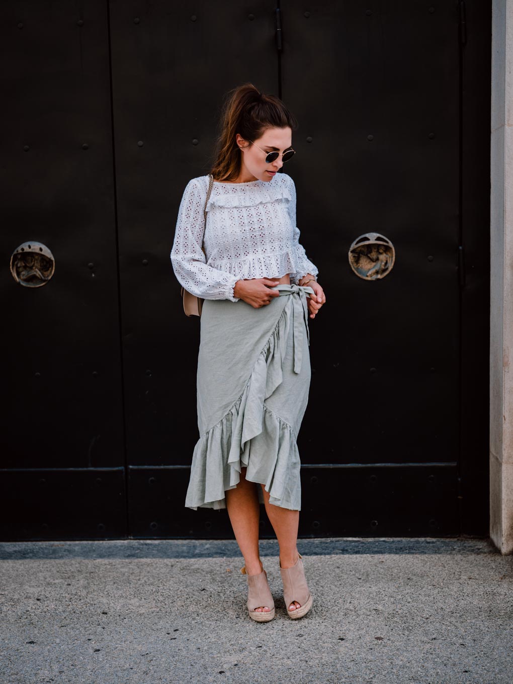 Outfit: Mint Green Linen Skirt with frills | You Rock My Life