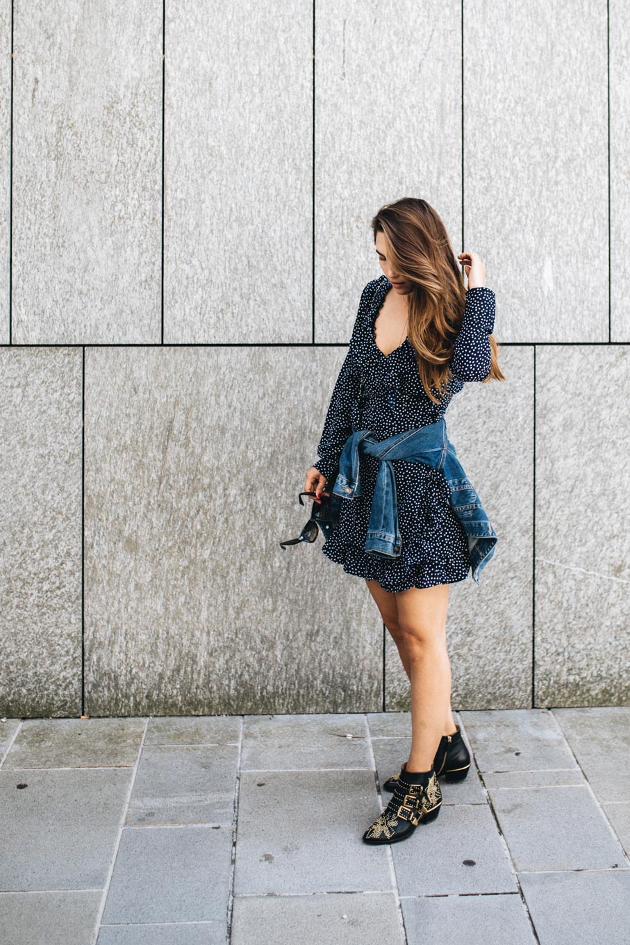 Outfit: Wrap Dress, Denim Jacket, Chloé Susanna Boots | You Rock My Life