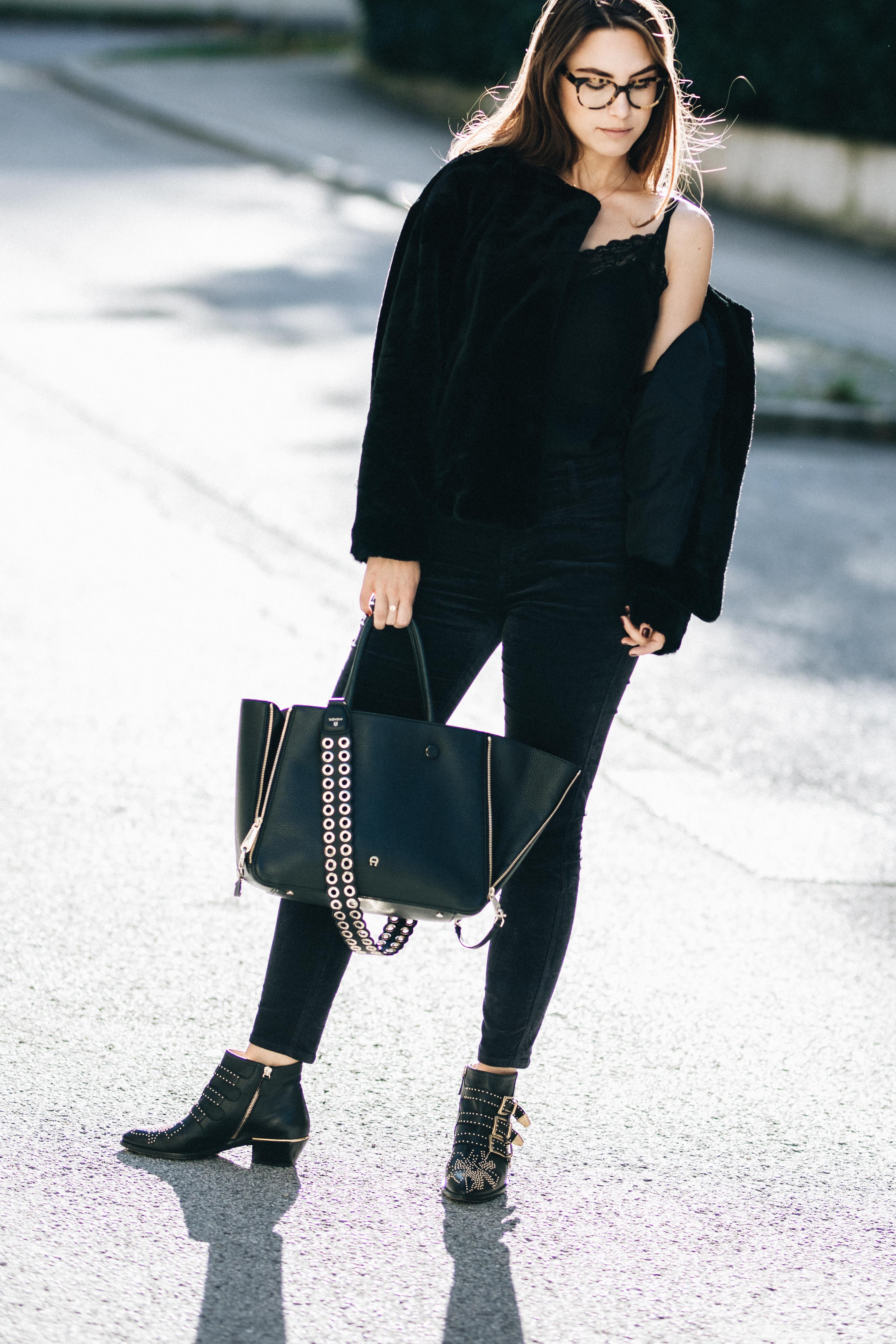 Outfit: How to wear black from head to toe without looking boring | You rock my life