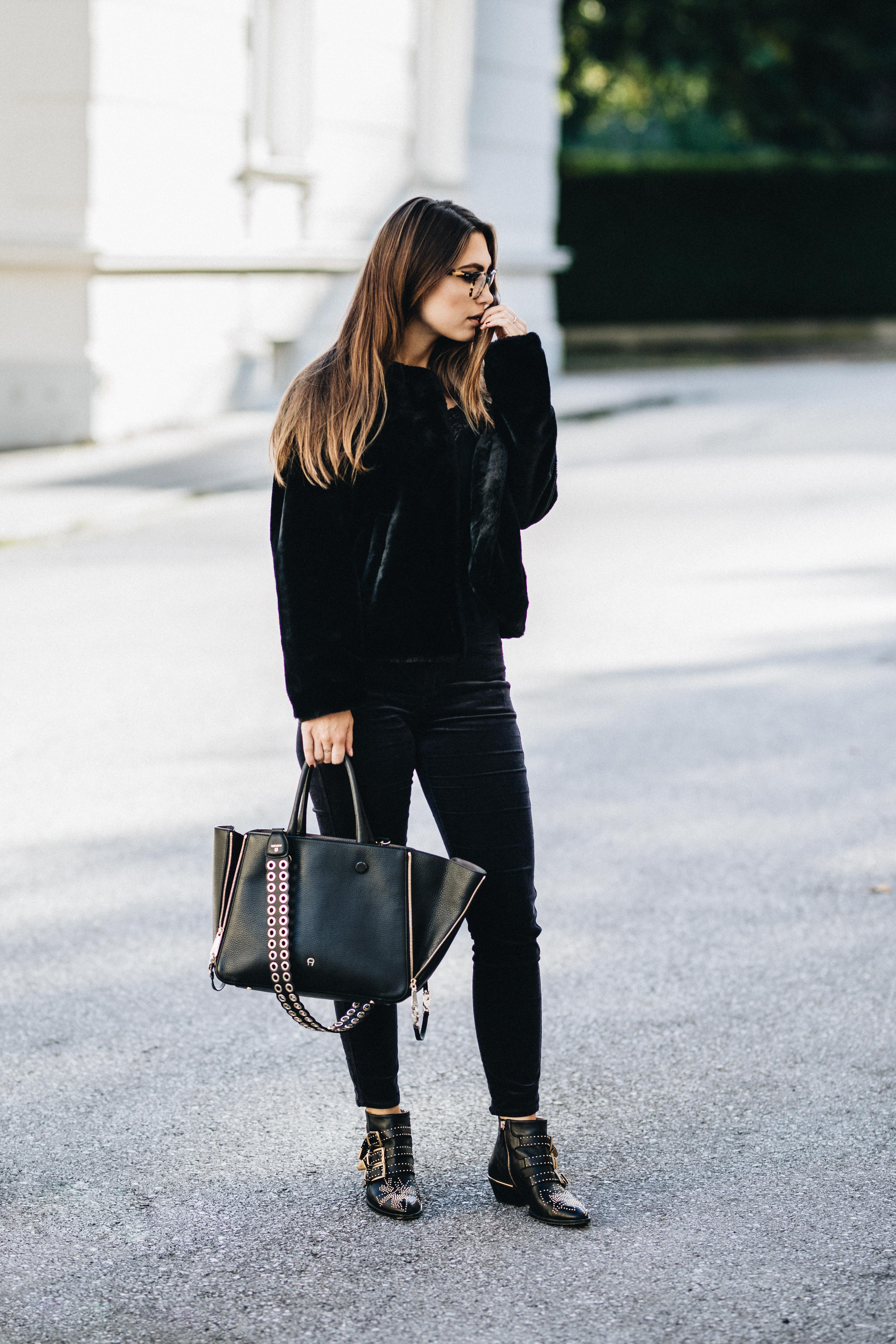 Outfit: How to wear black from head to toe without looking boring | You rock my life