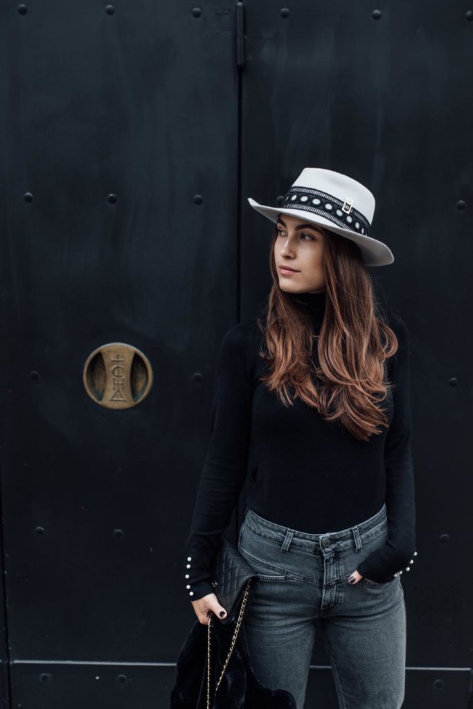 the rock black turtleneck outfit