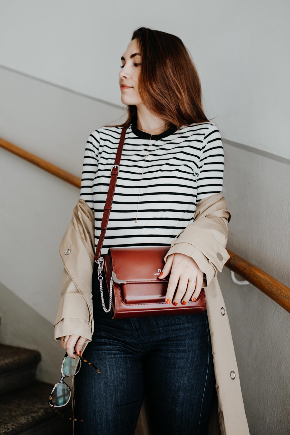 Edited Trench Coat, Edited Striped Shirt, Aigner Amber Bag, Chanel Slingbacks, Selfnation Jeans | TimelessFashion Classics - You Rock My Life