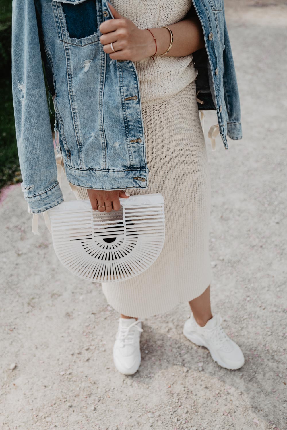 Outfit: The Lost Outfit | Cult Gaia Ark Bag, Nike Huarache, Knit Skirt, Denim Jacket, Céline Sunglasses | you rock my life | ninawro