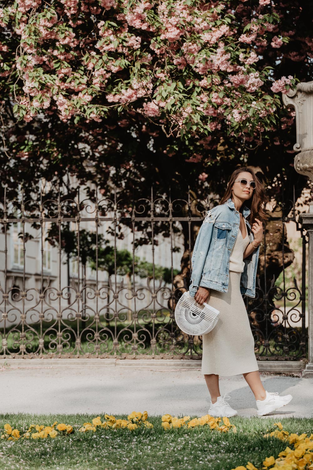 Outfit: The Lost Outfit | Cult Gaia Ark Bag, Nike Huarache, Knit Skirt, Denim Jacket, Céline Sunglasses | you rock my life | ninawro