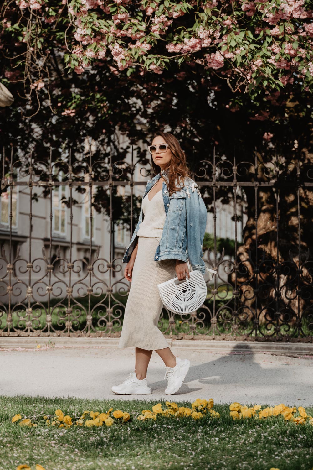 Outfit: The Lost Outfit | Cult Gaia Ark Bag, Nike Huarache, Knit Skirt, Denim Jacket, Céline Sunglasses | you rock my life | ninawro