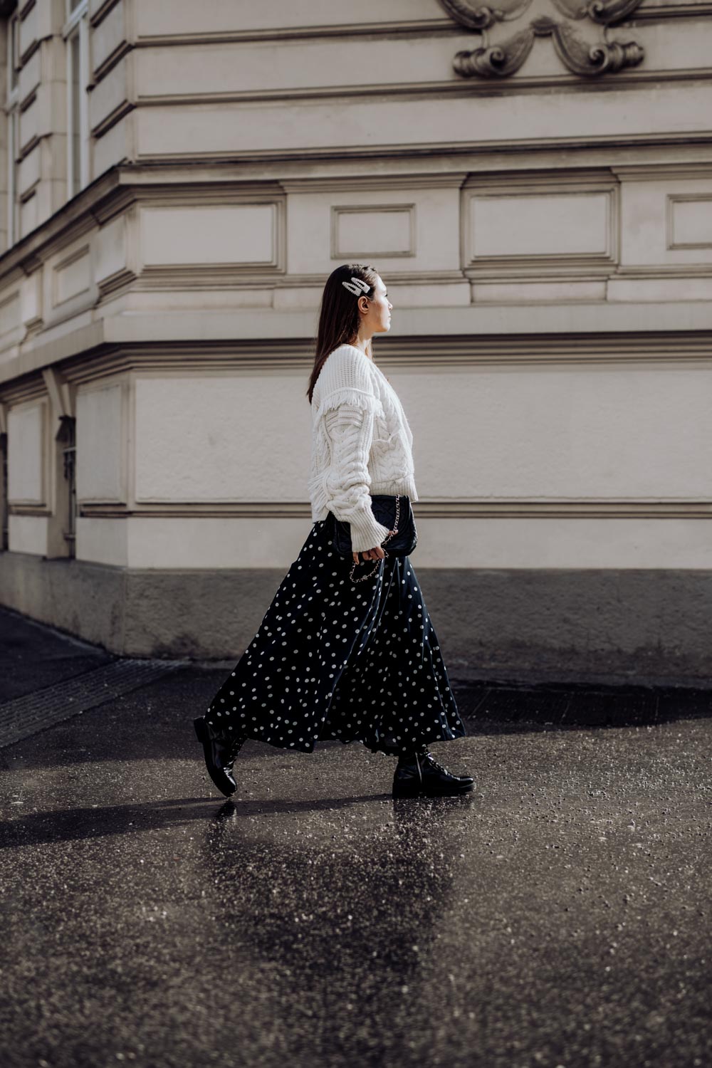 Outfit: Ganni Polka Dot Dress, Baker Boy Hat, Chanel Bag | you rock my life