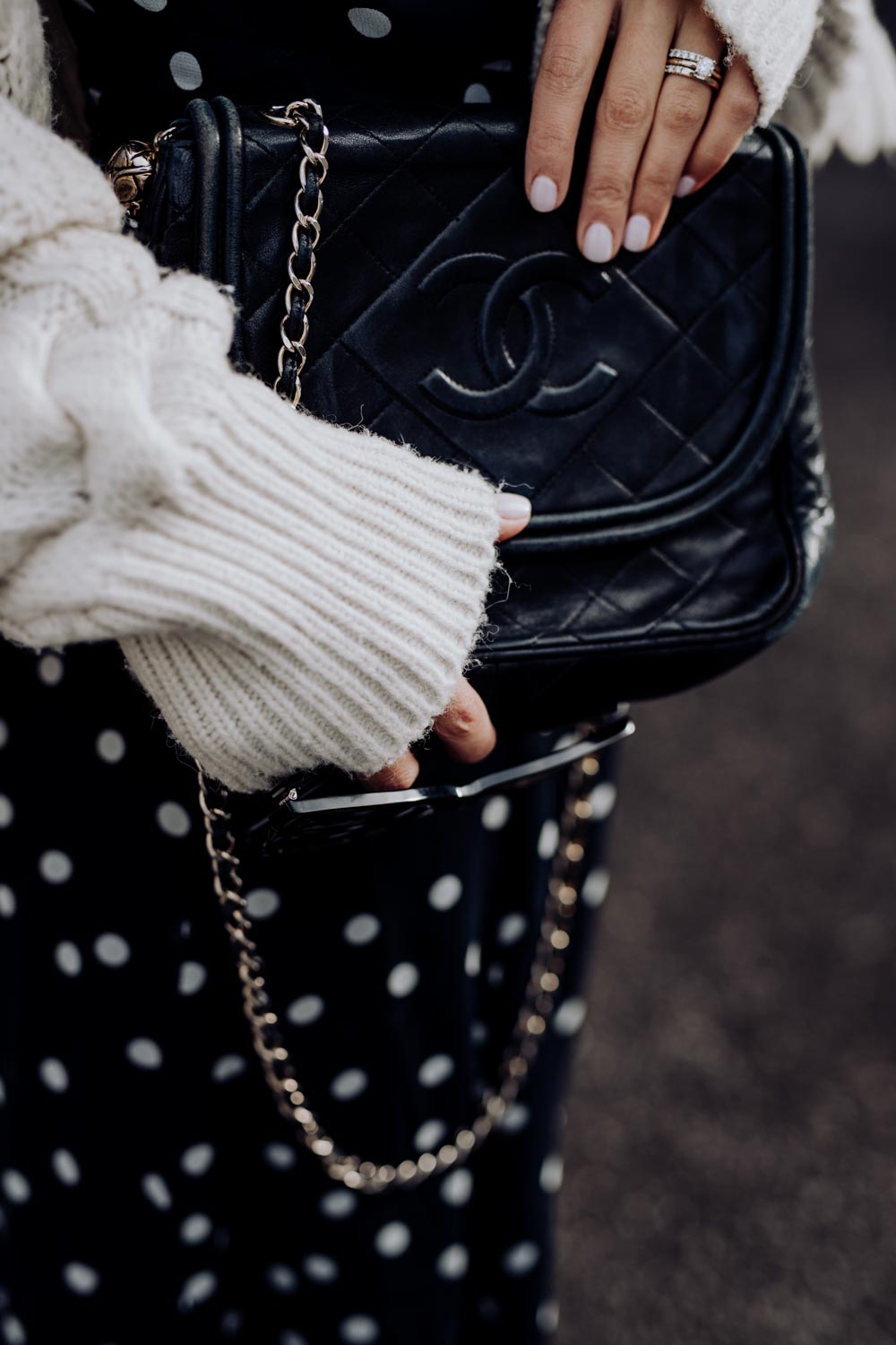 Outfit: Ganni Polka Dot Dress, Baker Boy Hat, Chanel Bag | you rock my life