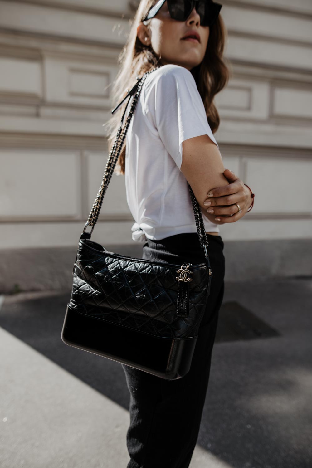 chanel gabrielle hobo bag outfit