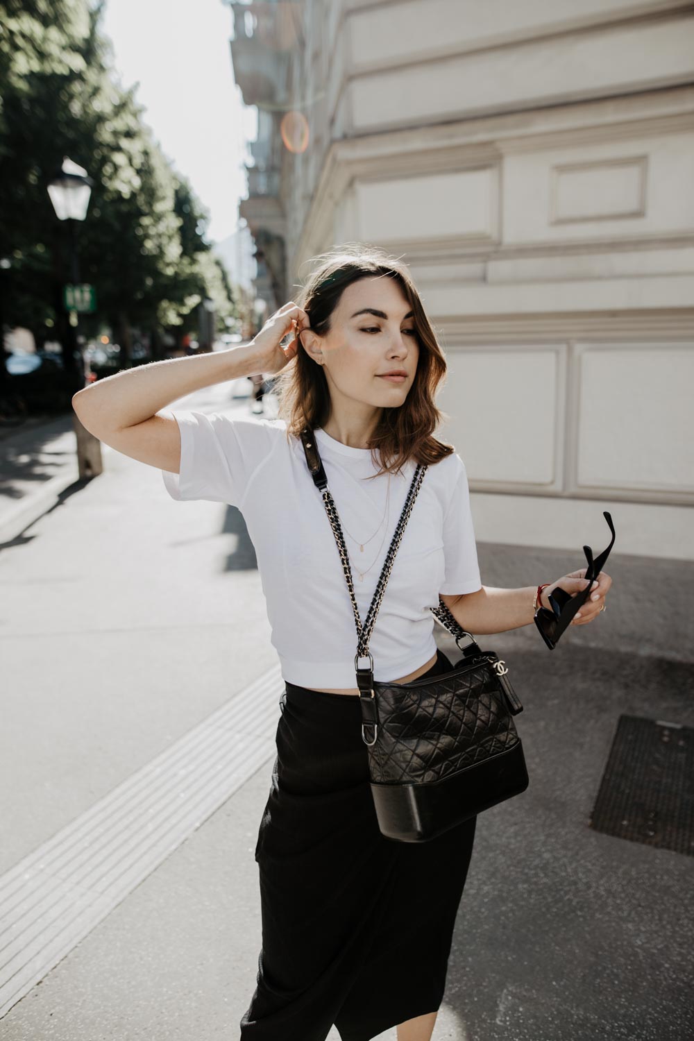 street style chanel gabrielle hobo bag