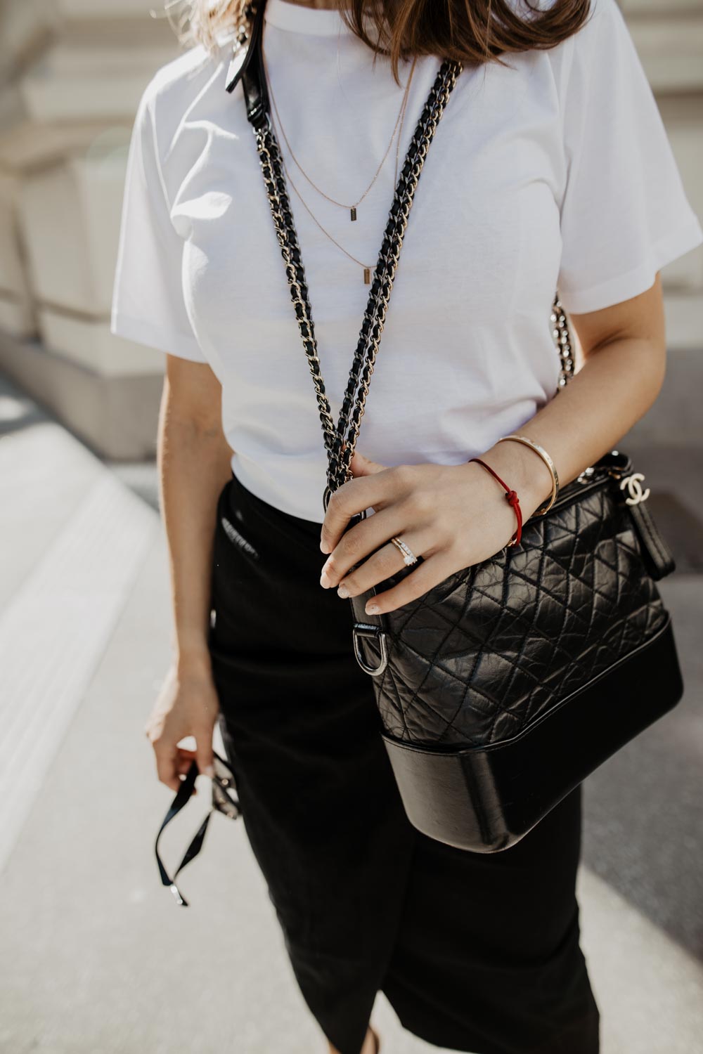 CHANELopedia - Chanel Gabrielle bag + mini skirt + turtleneck