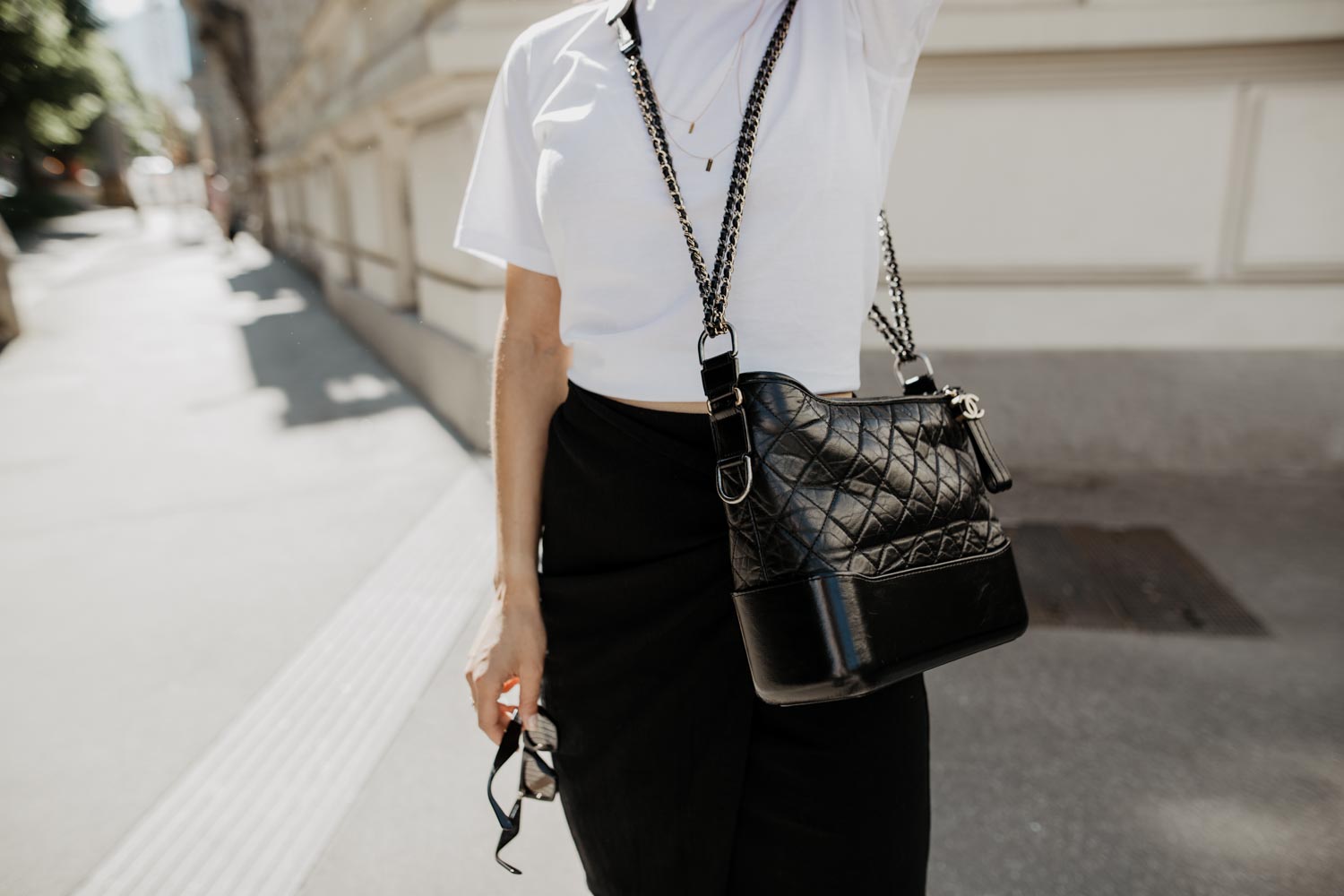 CHANELopedia - Chanel Gabrielle bag + mini skirt + turtleneck